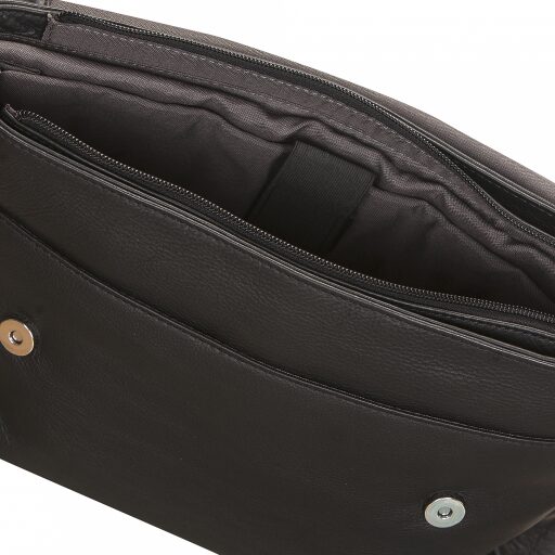 Bugatti Kožená messenger taška na notebook SEGNO 49548301 černá
