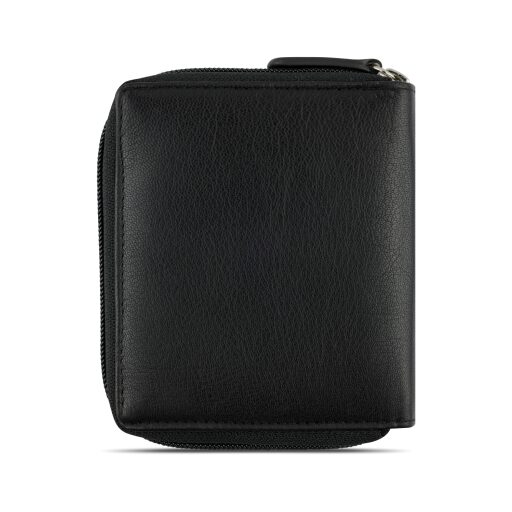 RFID kožená peněženka na zip Bugatti Banda Vertical Zip Wallet 49133401 černá - zadní strana