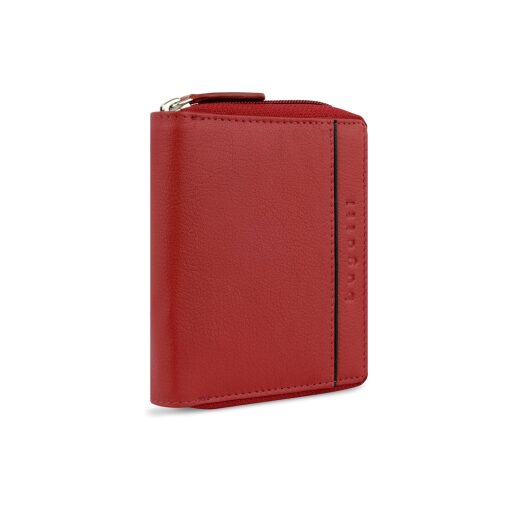 Vertikální kožená RFID peněženka na zip Bugatti Banda 49133416 červená