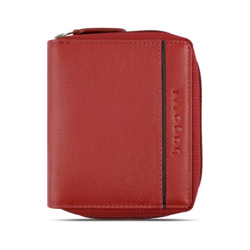 Kožená RFID peněženka na zip Bugatti Banda Vertical Zip Wallet 49133416 červená