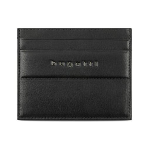 Bugatti Kožené pouzdro na karty RFID Nome Card Case 49160701 černé - přední strana