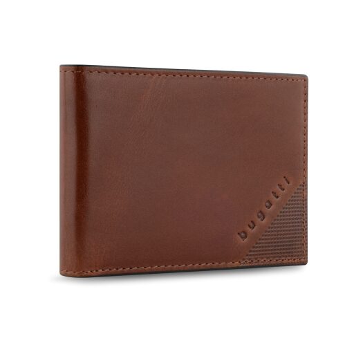 Bugati Nobile Mini Purse RFID Malá pánská kožená peněženka 49125207 koňaková - boční pohled