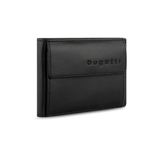 Pánská kožená minipeněženka Bugati Super Slim Mini Wallet RFID 49190501 černá přední strana