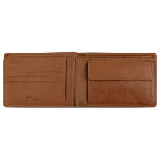 Bugatti Pánská kožená peněženka RFID Banda Wallet With Flap 49133207 koňaková - otevřená