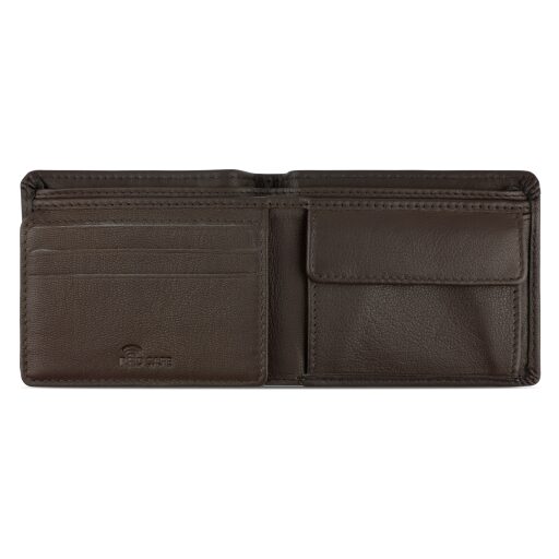 Pánská kožená peněženka RFID BUGATTI BOMBA COIN WALLET WITH FLAP 49135002 hnědá - otevřená