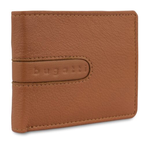 Bugatti Bomba Small Wallet 49135007 Malá pánská kožená peněženka RFID koňaková