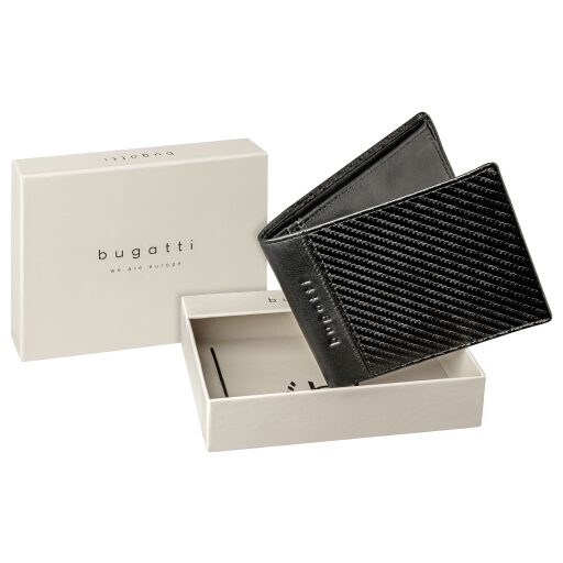 Bugatti Pánská kožená peněženka RFID Comet 49220101 černá v dárkové krabičce