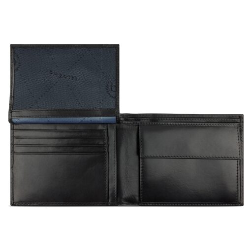 Pánská kožená peněženka RFID Bugatti Nobile Wallet With Flap 49125401 černá - otevřená