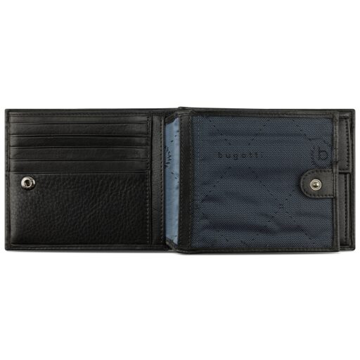 Pánská kožená RFID peněženka Bugatti Nome Combi Wallet With Flap 49160101 černá - otevřená