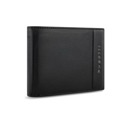 Bugatti Nome Horizontal Wallet With Flap & Zip Pánská kožená RFID peněženka 49160901 černá