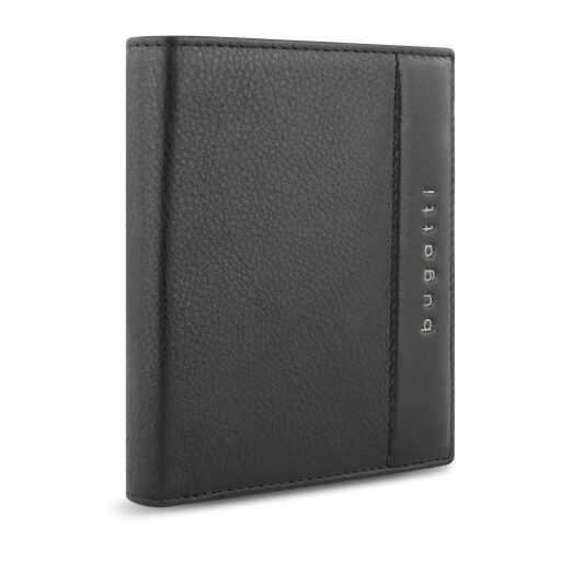 Bugatti Pánská kožená peněženka RFID Nome Vertical Wallet With Flap & Zip 49160801 černá