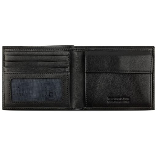 Bugatti Nome Wallet RFID 49160301 Pánská kožená peněženka černá - otevřená