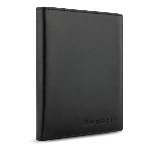 Bugatti kožená peněženka na výšku RFID Super Slim 49190101 černá - přední strana
