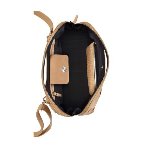 BURKELY Designová kabelka z nubukové kůže s proplétáním EVEN ELLA 1000196.69 béžová vnitřní prostor