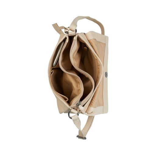 BURKELY Kožená kabelka s klopou Just Jolie 1000221.84.21 béžová vnitřní uspořádání