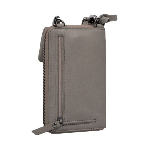 BURKELY Kožená kabelka na mobil s RFID ochranou Just Jolie 1000214.84.12 šedá