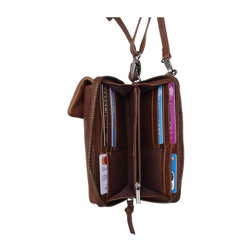 BURKELY Kožená kabelka na mobil s RFID ochranou Just Jolie 1000214.84.22 hnědá