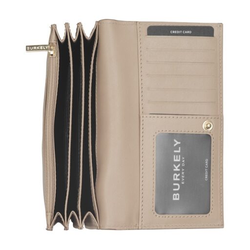 BURKELY Kožená peněženka RFID s klopou Parisian Paige 1000160.43.21 béžová vnitřní přihrádky