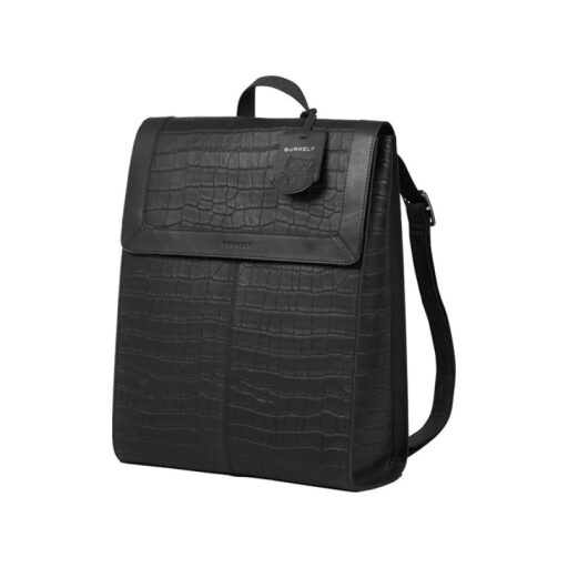 BURKELY designový batoh s motivem croco kůže ICON IVY 1000179.29 černý ze strany