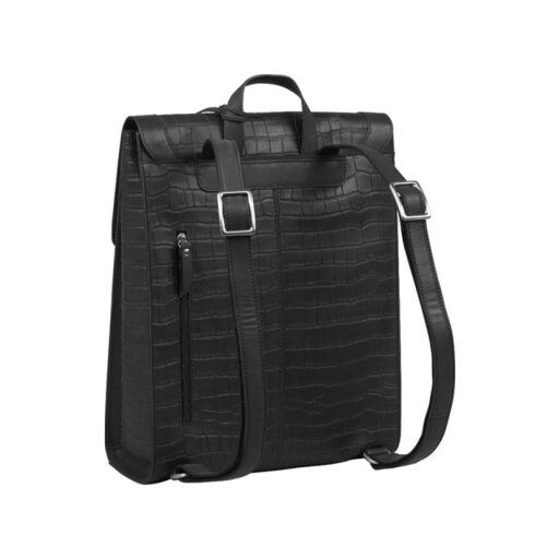 BURKELY designový batoh s motivem croco kůže ICON IVY 1000179.29 černý zadní strana