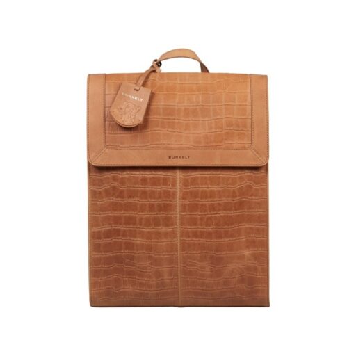 BURKELY designový batoh s motivem croco kůže ICON IVY 1000179.29 koňakový přední strana