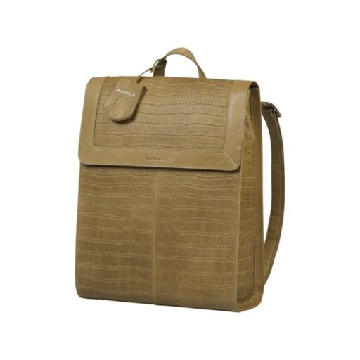 BURKELY designový batoh s motivem croco kůže ICON IVY 1000179.29 světle zelený ze strany