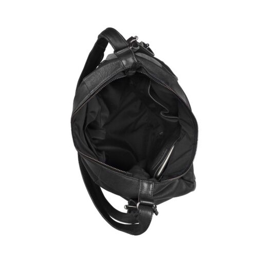BURKELY Kožený kabelkový batoh Just Jolie 1000210.84.10 černý vnitřní uspořádání
