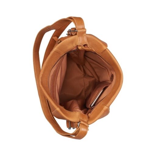 BURKELY Kožený kabelkový batoh Just Jolie 1000210.84.24 koňak vnitřní přihrádky