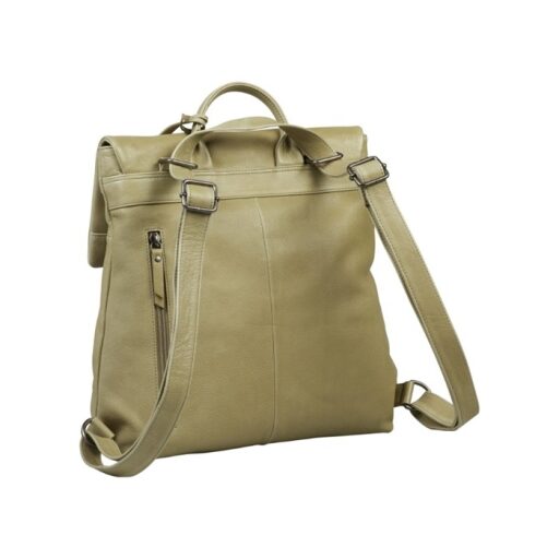 BURKELY Kožený kabelkový batoh Just Jolie 10002118.84.72 zelený zadní strana