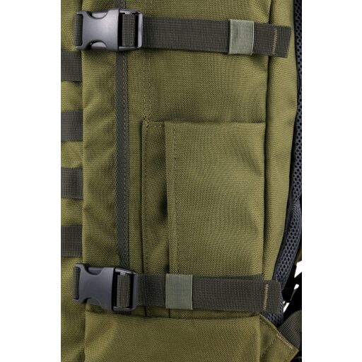 CabinZero Palubní batoh Military Green 28L CZ191403 zelený - boční přihrádka a stahovací popruhy