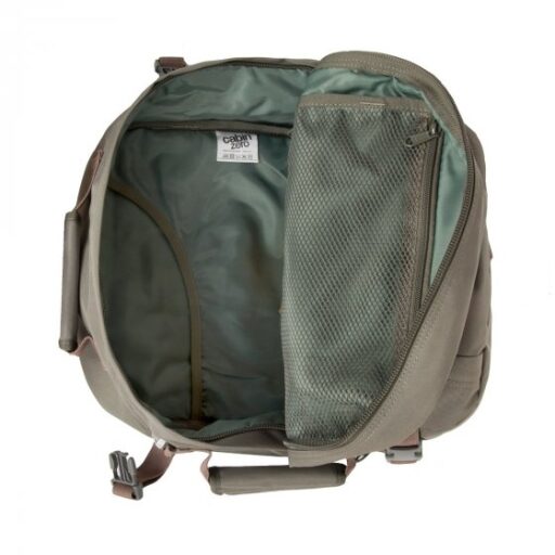 Palubní zavazadlo - batoh 40x30x20 cm CabinZero Classic 081802 khaki otevřený