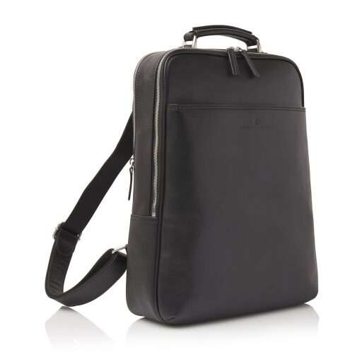 Castelijn & Beerens Elegantní kožený batoh na notebook 15,6" 689576 ZW černý boční pohled