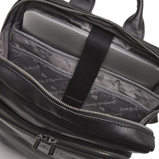 Elegantní kožený batoh na notebook Castelijn & Beerens 609576 černý vnitřní uspořádání