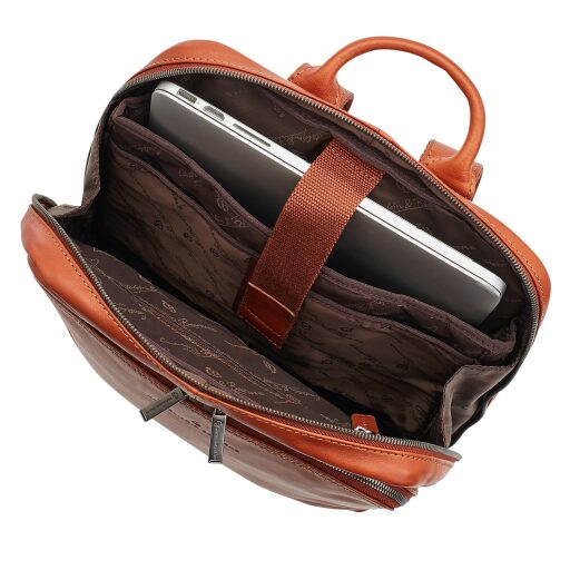 Castelijn & Beerens Elegantní kožený batoh na notebook 609576 koňak