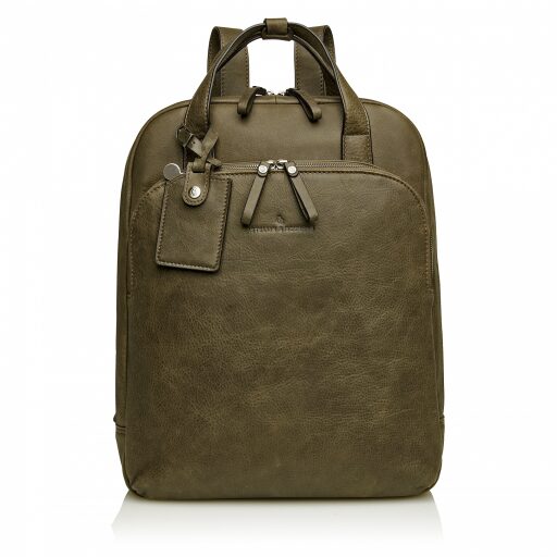 Elegantní kožený batoh na notebook Castelijn & Beerens 729577 dark military 