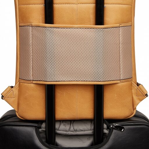 Castelijn & Beerens Elegantní kožený batoh na notebook 729577 žlutý