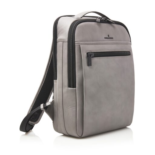 Castelijn & Beerens Elegantní kožený batoh na notebook Victor 409576 GS šedý boční náhled