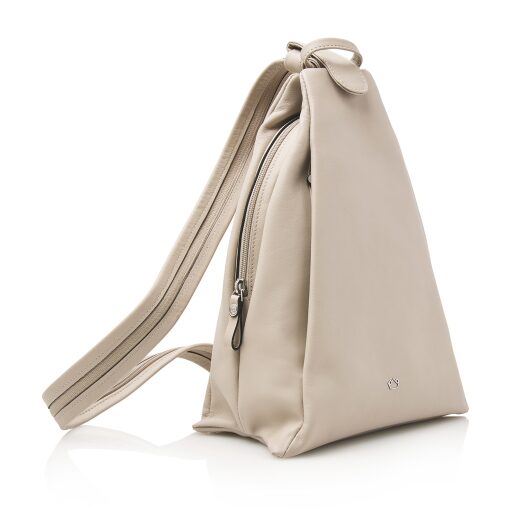 Elegantní dámský kožený batůžek do města Castelijn & Beerens Babette Nappa Backpack 219814 béžový - pohled ze strany
