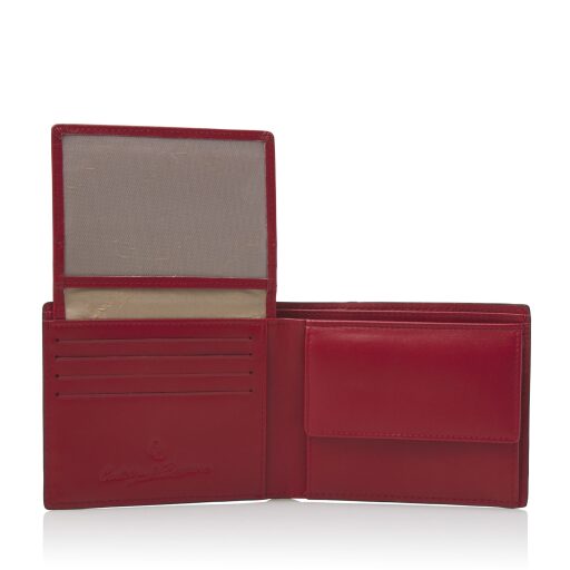 Luxusní kožená peněženka Castelijn & Beerens 454190 RO červená - přihrádka na mince a sloty na platební karty