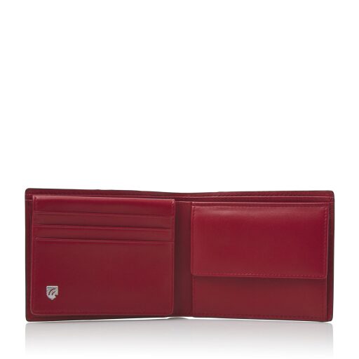 Luxusní kožená peněženka Castelijn & Beerens 454190 RO červená - přihrádka na drobné a sloty na platební karty