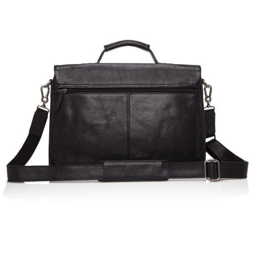 Castelijn & Beerens Kožená taška na notebook 15,6" Bravo 639484 černá