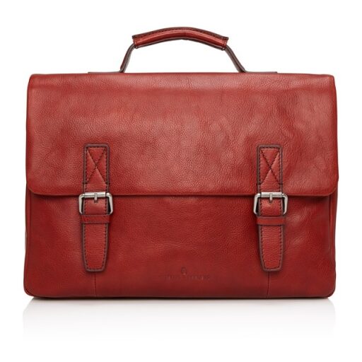 Castelijn & Beerens Kožená taška na notebook Bravo 639484 červená