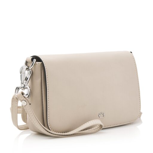Dámská kožená RFID kabelka Castelijn & Beerens Babette Nappa Clutch 219810 béžová - boční pohled
