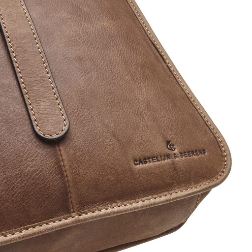 Castelijn & Beerens Kožený batoh na notebook 15,6" RFID 729575 CO koňakový