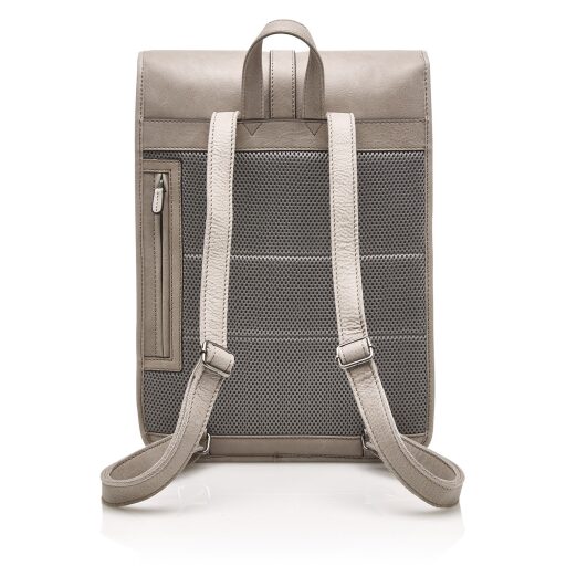Castelijn & Beerens Kožený batoh na notebook 15,6" RFID 729575 GS šedý polstrovaná záda