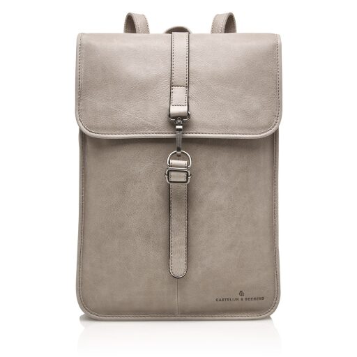 Castelijn & Beerens Kožený batoh na notebook 15,6" RFID 729575 GS šedý