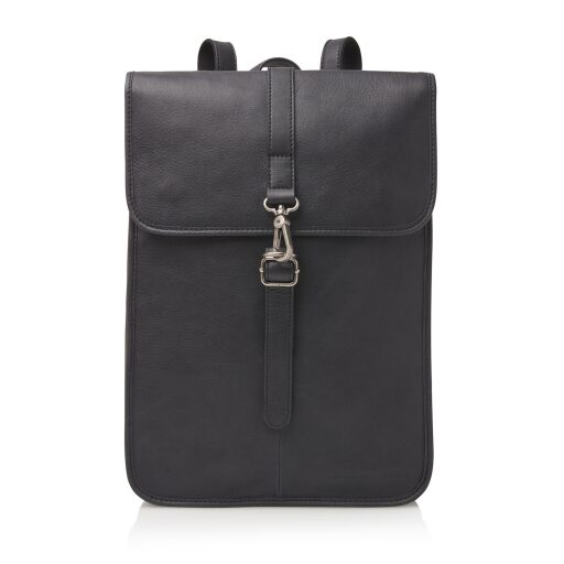 Castelijn & Beerens Kožený batoh na notebook 15,6" RFID 729575 ZW černý