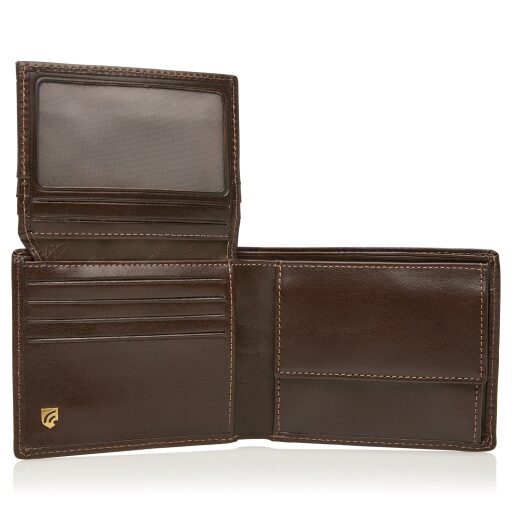 Pánská kožená RFID peněženka v dárkové krabičce Castelijn & Beerens 804193 MO tmavě hnědá - sloty na karty