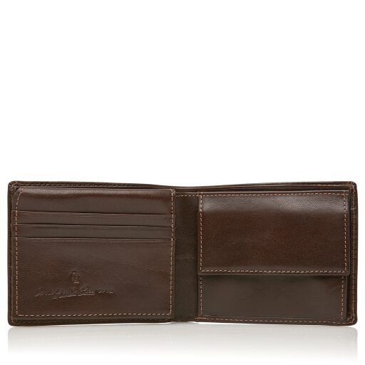 Pánská kožená RFID peněženka v dárkové krabičce Castelijn & Beerens 804193 MO tmavě hnědá - otevřená