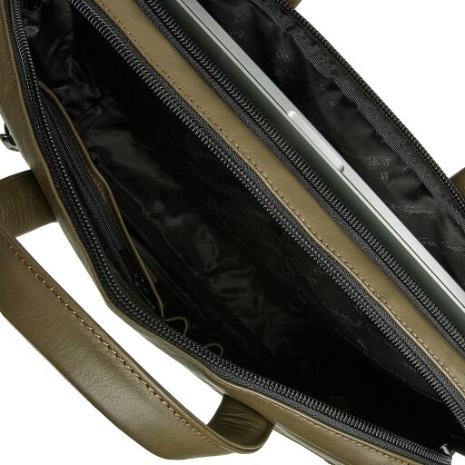 Castelijn & Beerens Pánská kožená taška na notebook 15,6" Charlie 409473 DM dark military